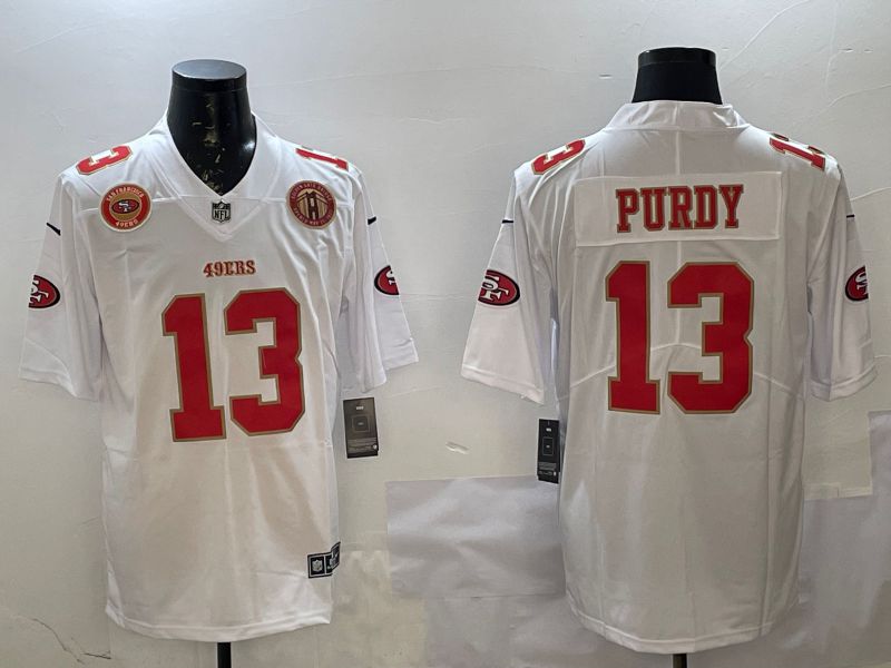 Men San Francisco 49ers #13 Purdy White gold Fashion 2025 Nike Limited NFL Jersey style 7->san francisco 49ers->NFL Jersey